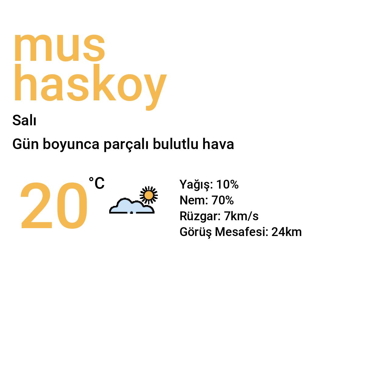 Hasköy Bugün Hava Durumu (Muş)