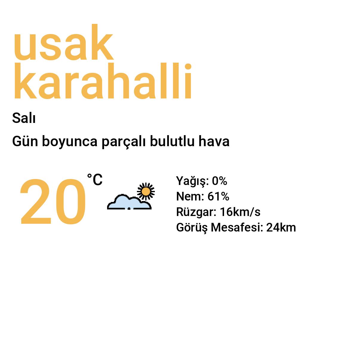 Uşak Karahallı Bugün Hava Durumu Tahmini