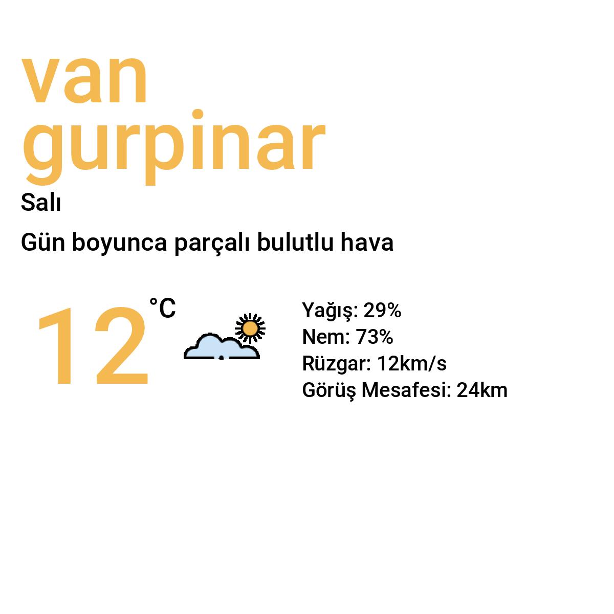 Van Gürpınar Bugün Hava Durumu Tahmini