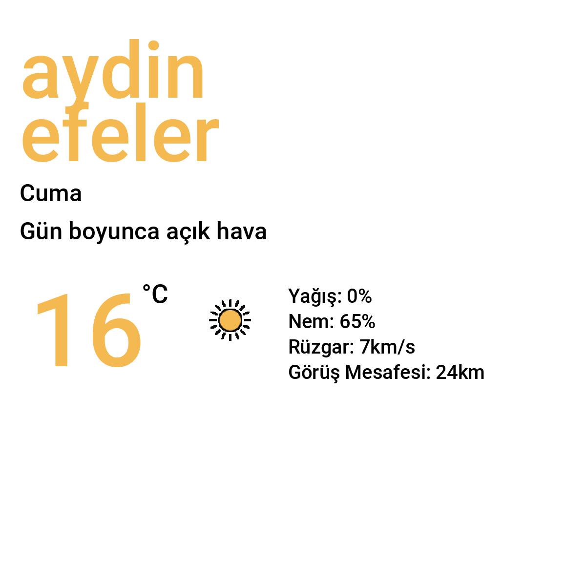 Aydın Efeler Yarınki Hava Durumu Tahmini