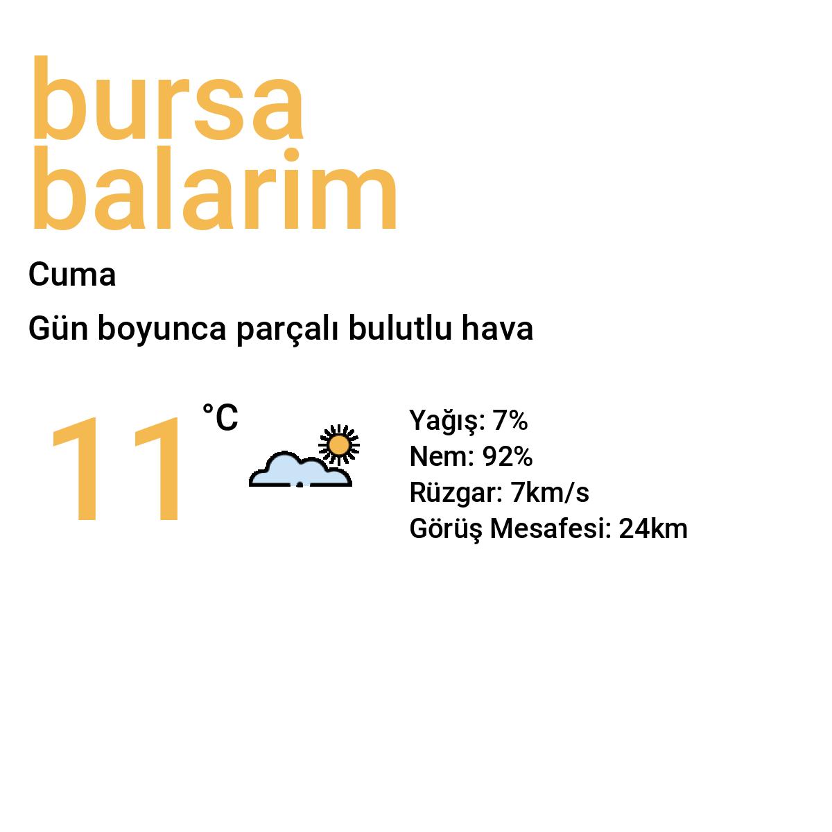 Bursa Balarim Yarınki Hava Durumu Tahmini