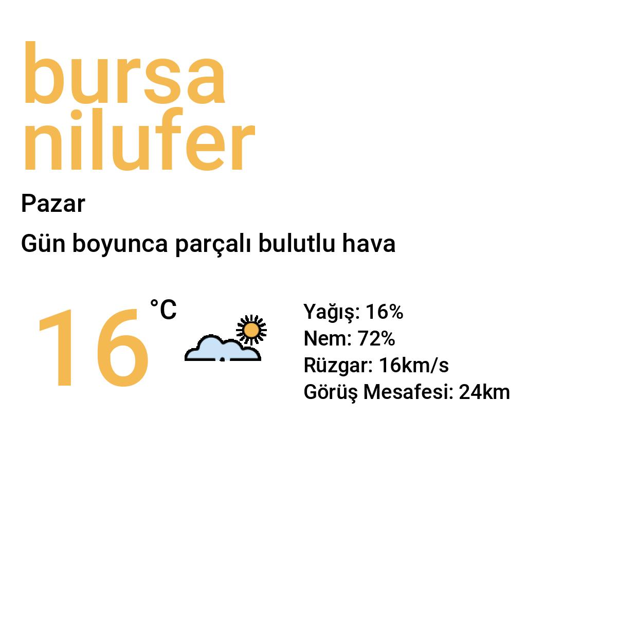 Bursa Nilüfer Yarınki Hava Durumu Tahmini
