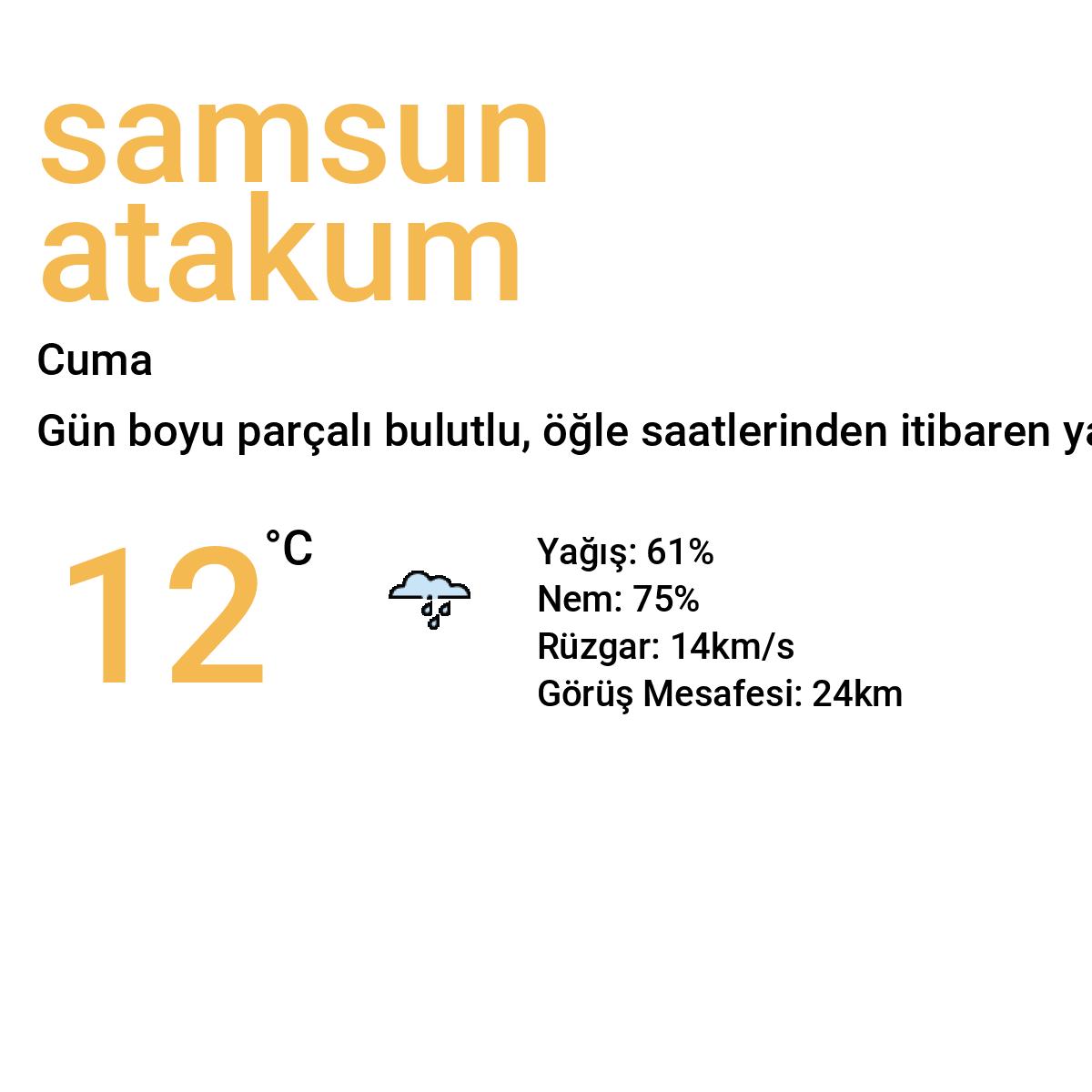 Samsun Atakum Yarınki Hava Durumu Tahmini