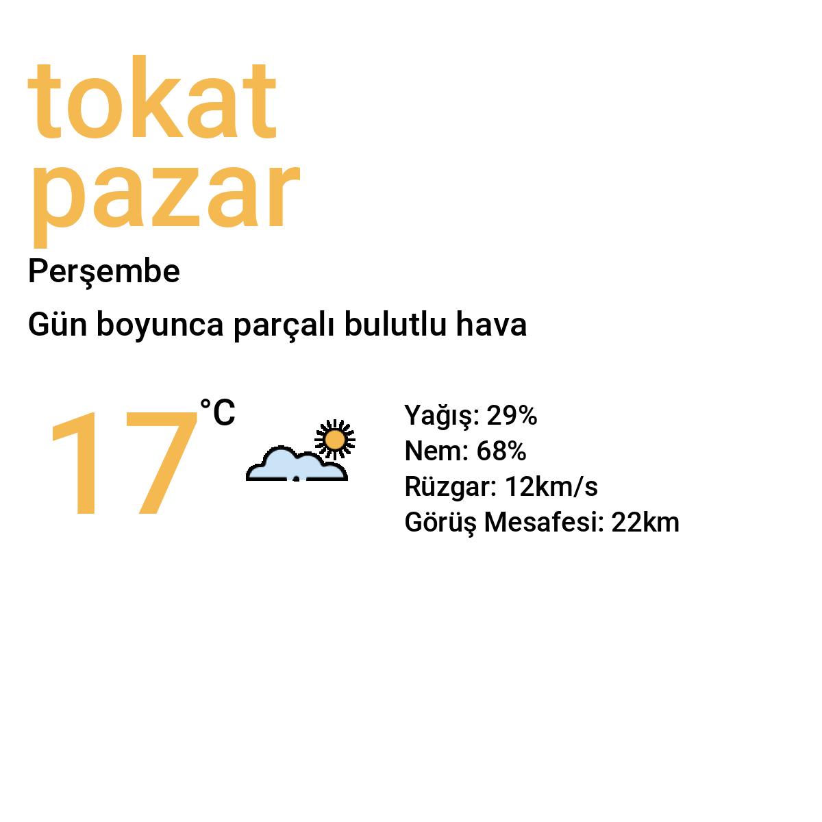 Tokat Pazar Yarınki Hava Durumu Tahmini