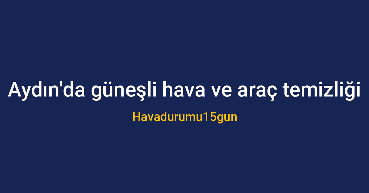 Aydın'da güneşli havada yıkanmış temiz bir otomobil