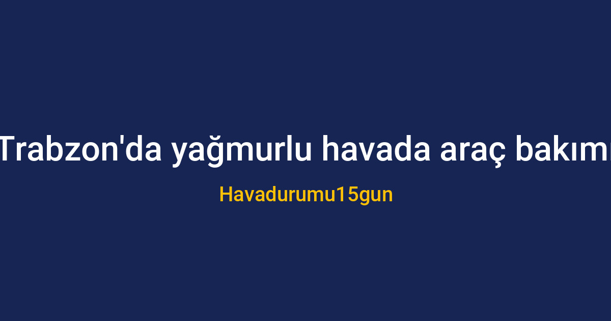 Trabzon'da yağmurlu bir günde park halindeki araç